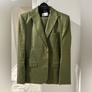 Men’s olive green suit set